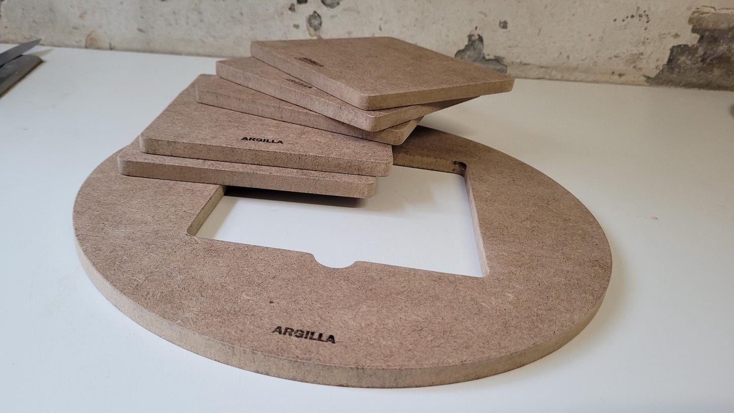 Lot de 5 Inserts Carrés pour système de rondeau ajouré— Angles arrondis — MDF Hydrofuge