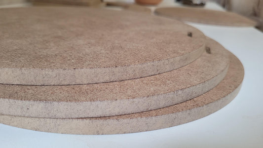 Lot de 3 rondeaux pleins pour tour de potier – Ø 30 cm – MDF Hydrofuge haute densité