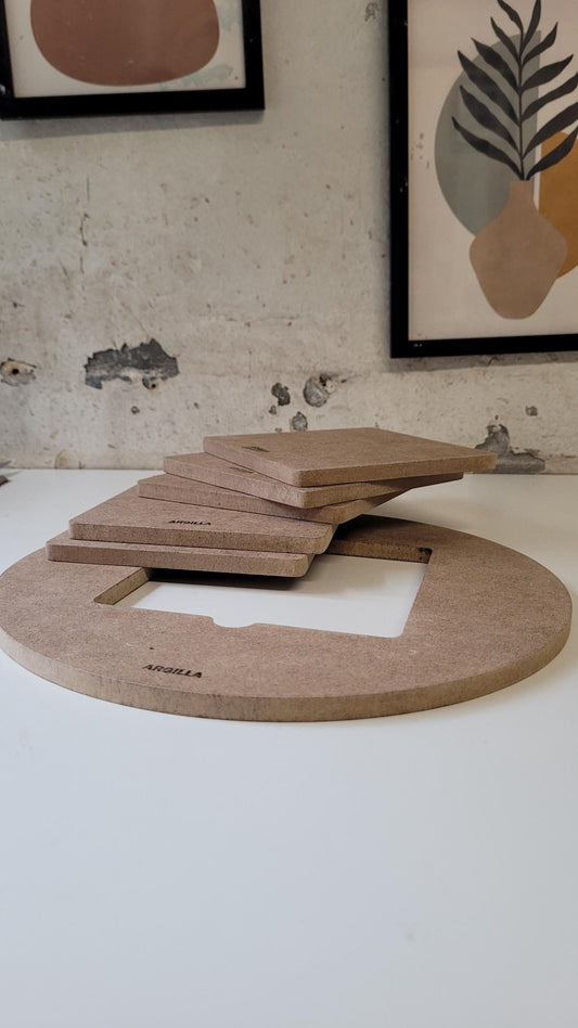 Lot de 5 Inserts Carrés pour système de rondeau ajouré— Angles arrondis — MDF Hydrofuge